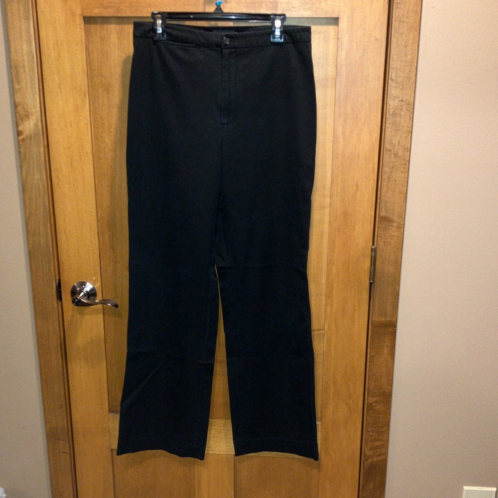 Banana Republic Stretch Wide leg black dress pant 12Long